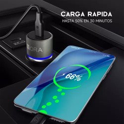 Turbo Cargador Para Auto Tipo C  con cable tipo c Carga Rápida